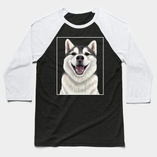 Siberian Husky - Up close dog Baseball T-Shirt